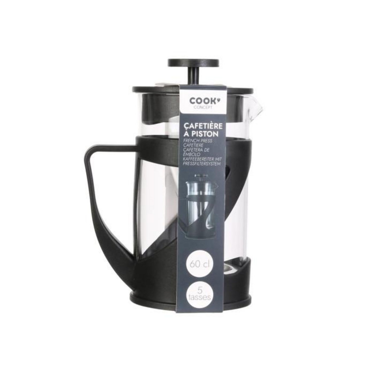 Paris Prix Cafetière à Piston en Verre  Fridan  60cl Noir