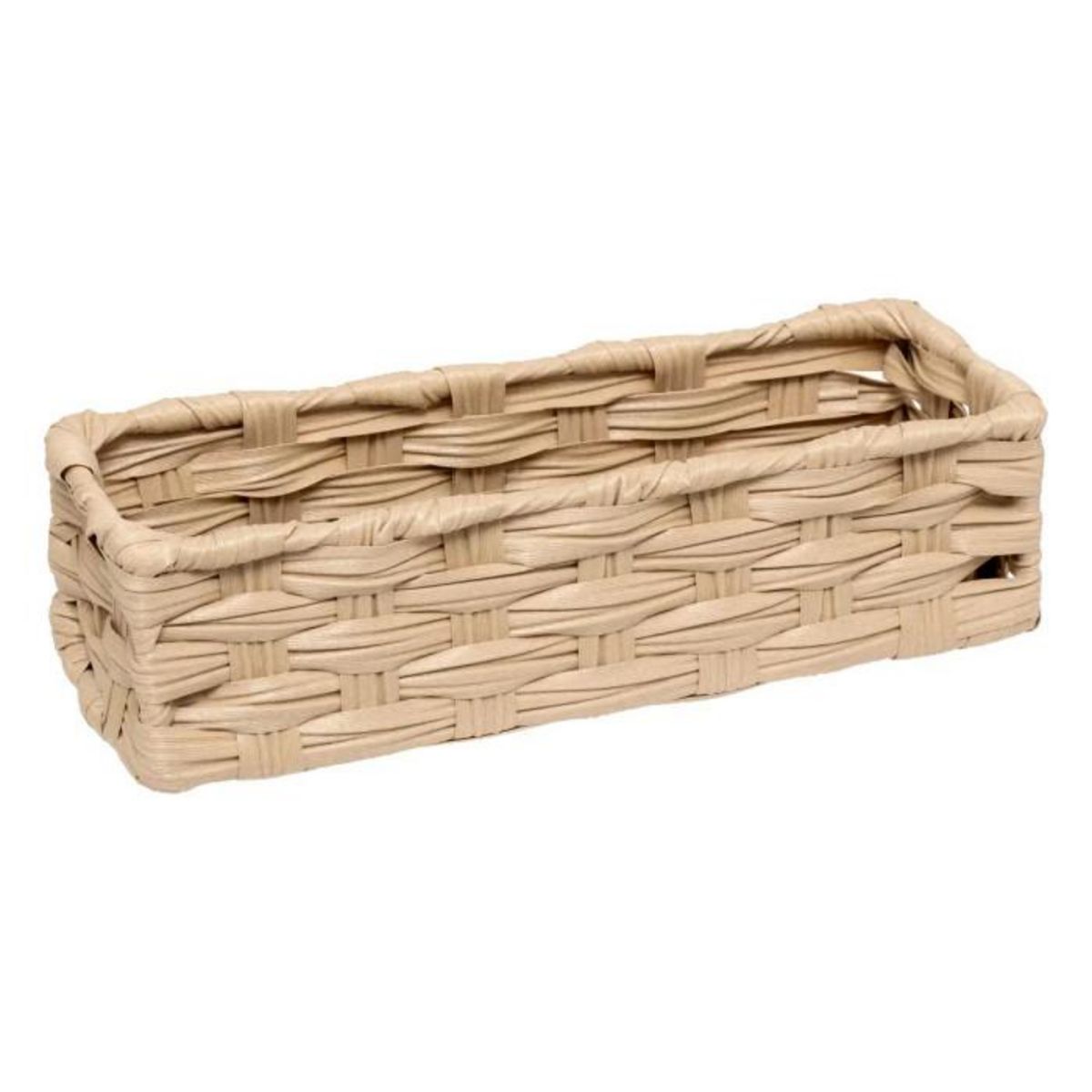 FIVE Lot de 3 Paniers de Rangement Bas  Tressé  27cm Naturel
