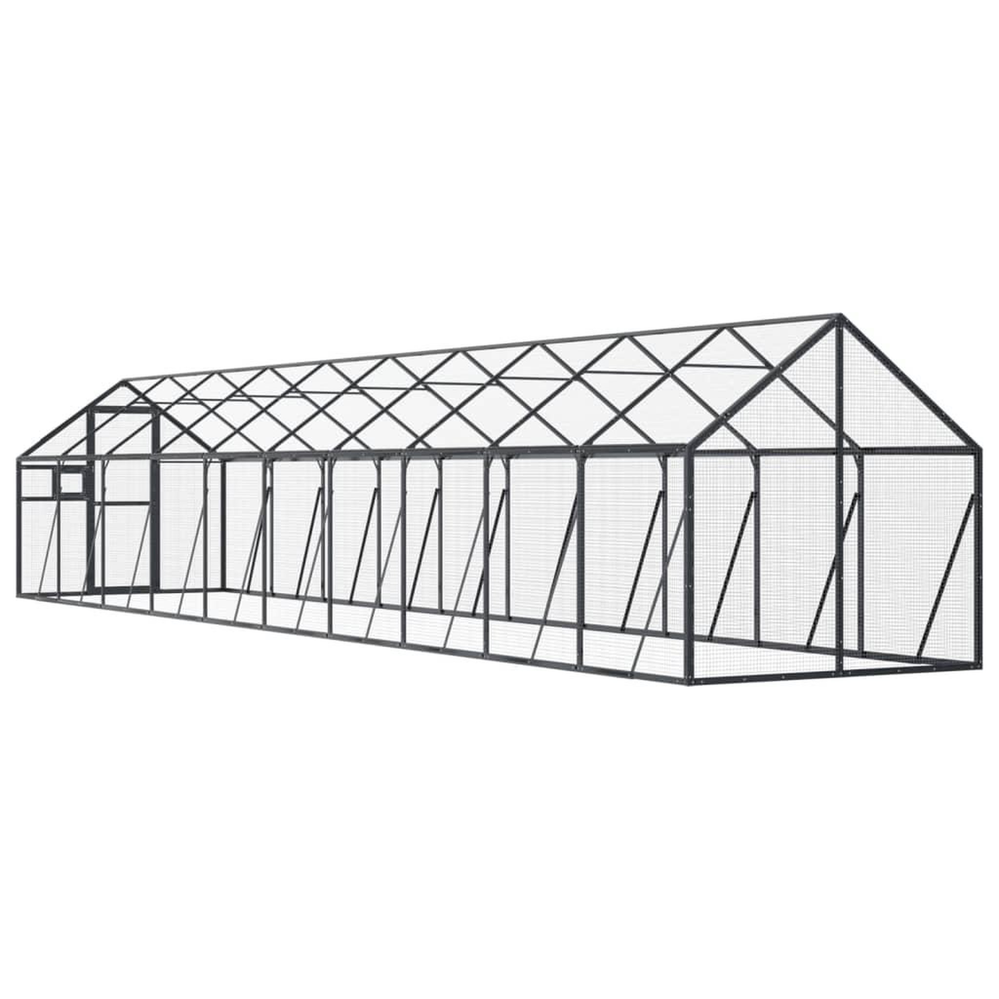 Voir la diapositive 5 : VIDAXL Voliere anthracite 1,79x10x1,85 m aluminium