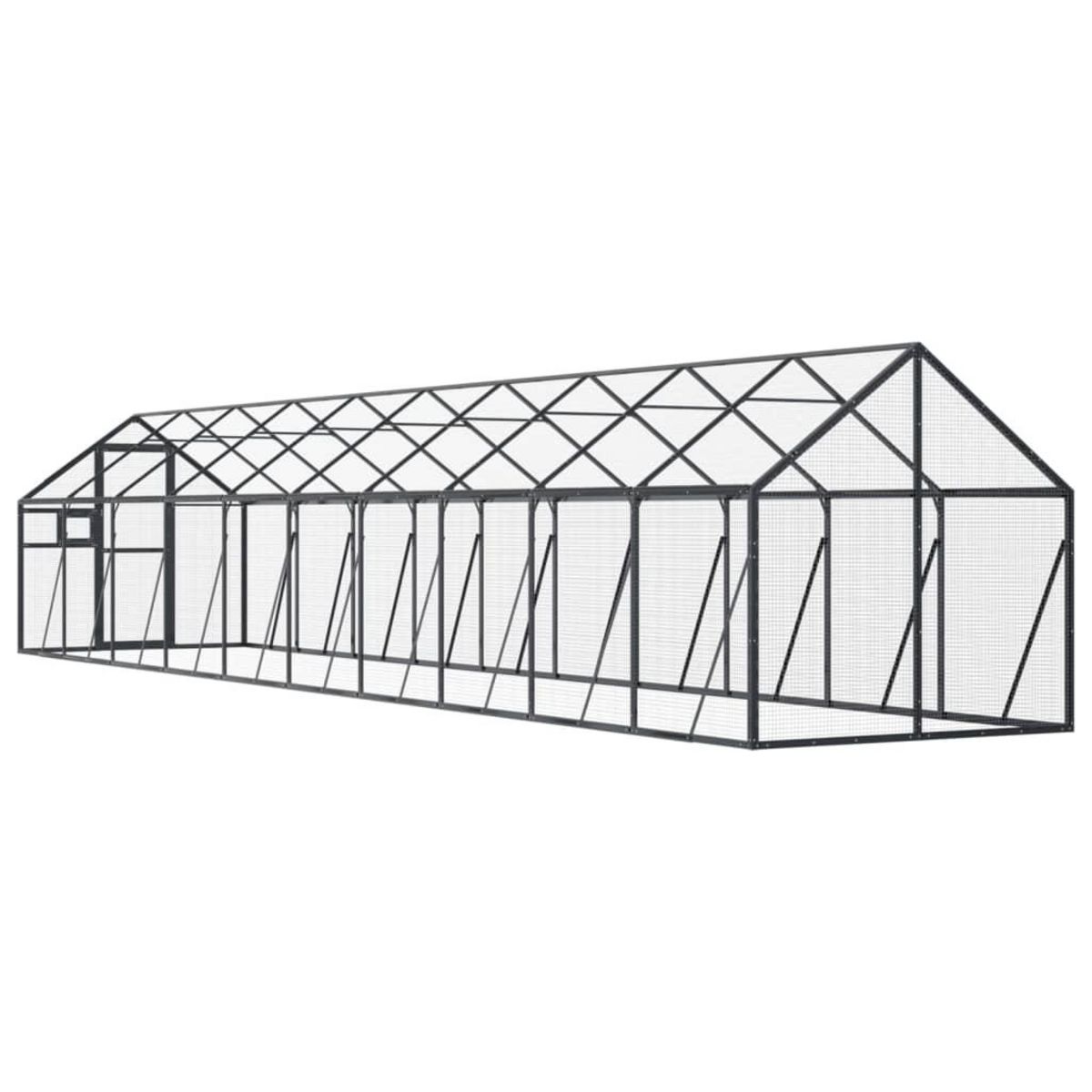 VIDAXL Voliere anthracite 1,79x10x1,85 m aluminium