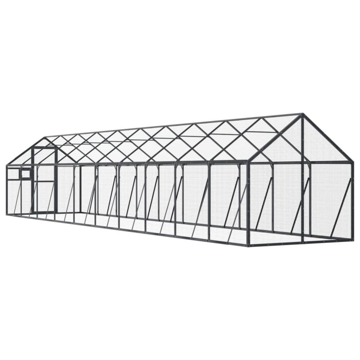 VIDAXL Voliere anthracite 1,79x10x1,85 m aluminium