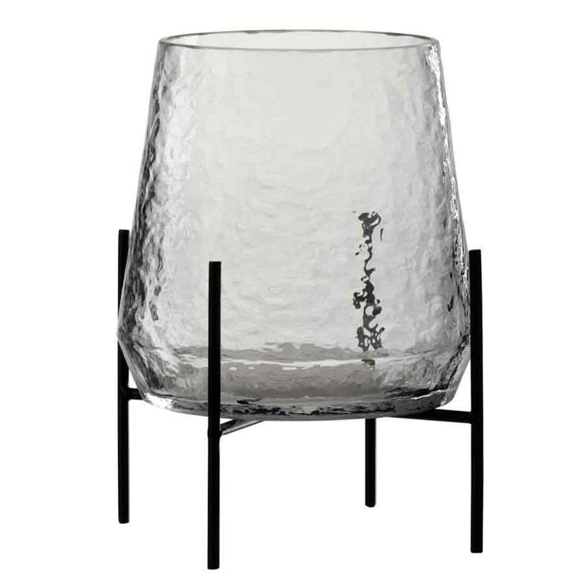 J-LINE Vase design sur pied  irrégulier  25cm transparent