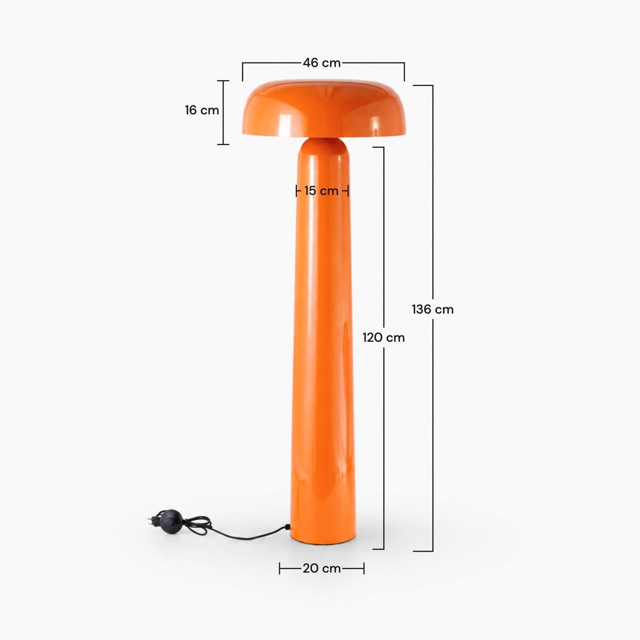 Voir la diapositive 4 : MAISON PAVANE Lampadaire en métal orange-livia