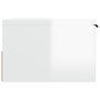 Voir la diapositive 4 : VIDAXL Table de chevet murale blanc brillant 34x30x20 cm