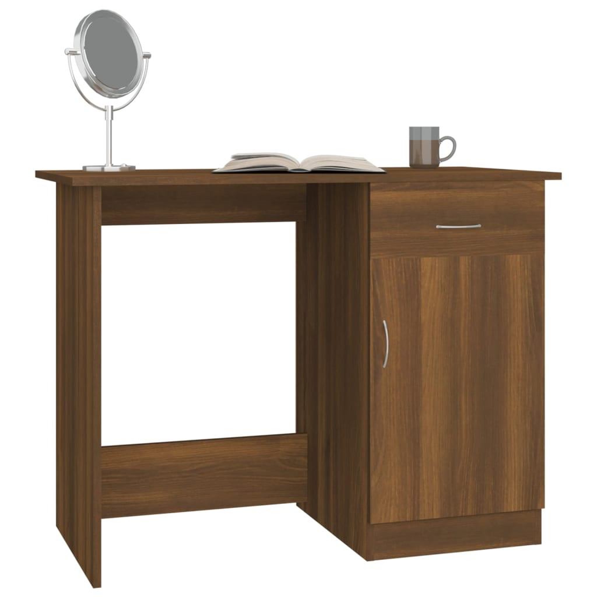 Voir la diapositive 4 : VIDAXL Bureau Chene marron 100x50x76 cm Bois d'ingenierie