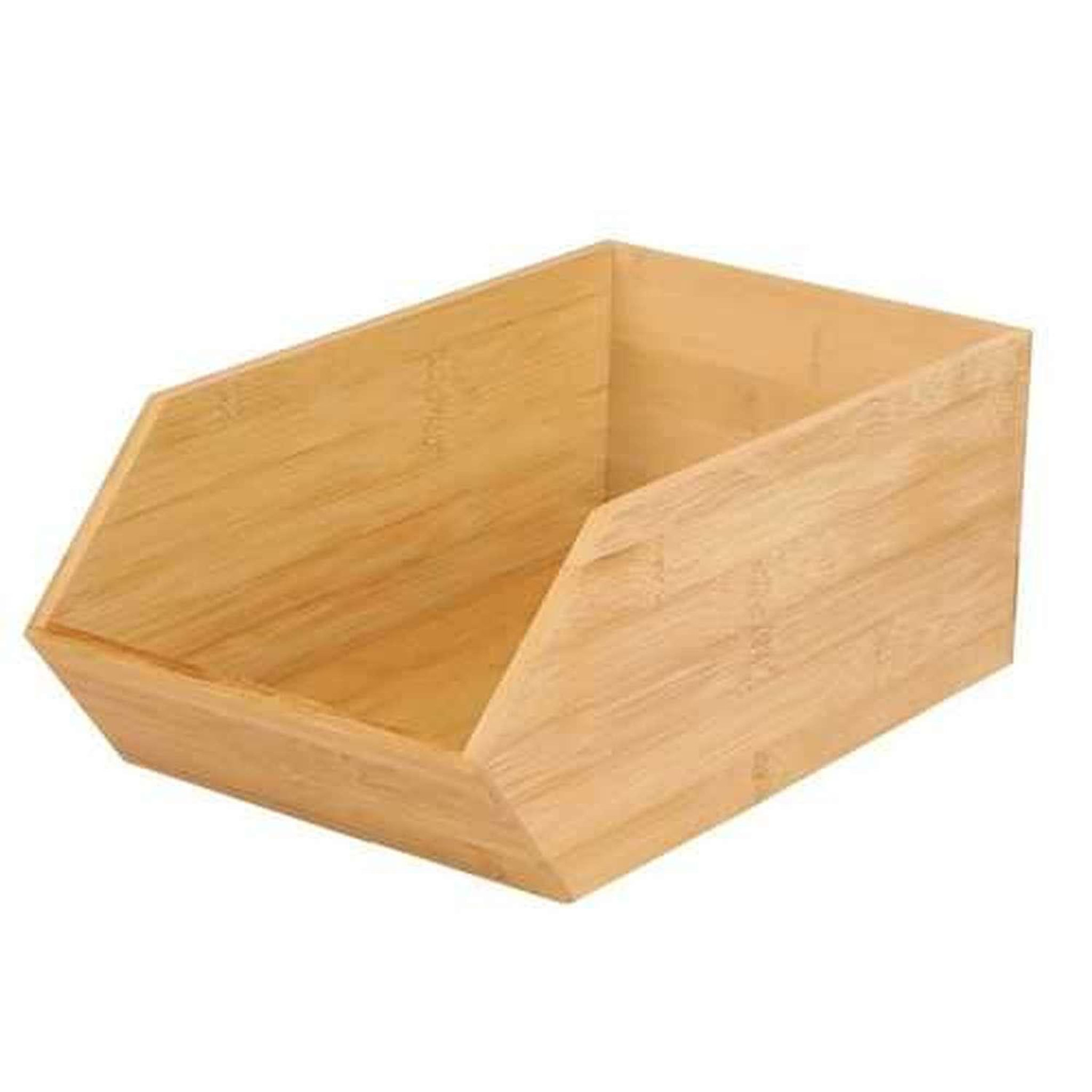 Voir la diapositive 1 : URBAN LIVING Organisateur empilable en bambou - L. 31 x l. 18 x H. 12 cm