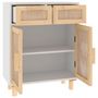 Voir la diapositive 5 : VIDAXL Buffet Blanc 60x30x75 cm Bois de pin massif et rotin naturel