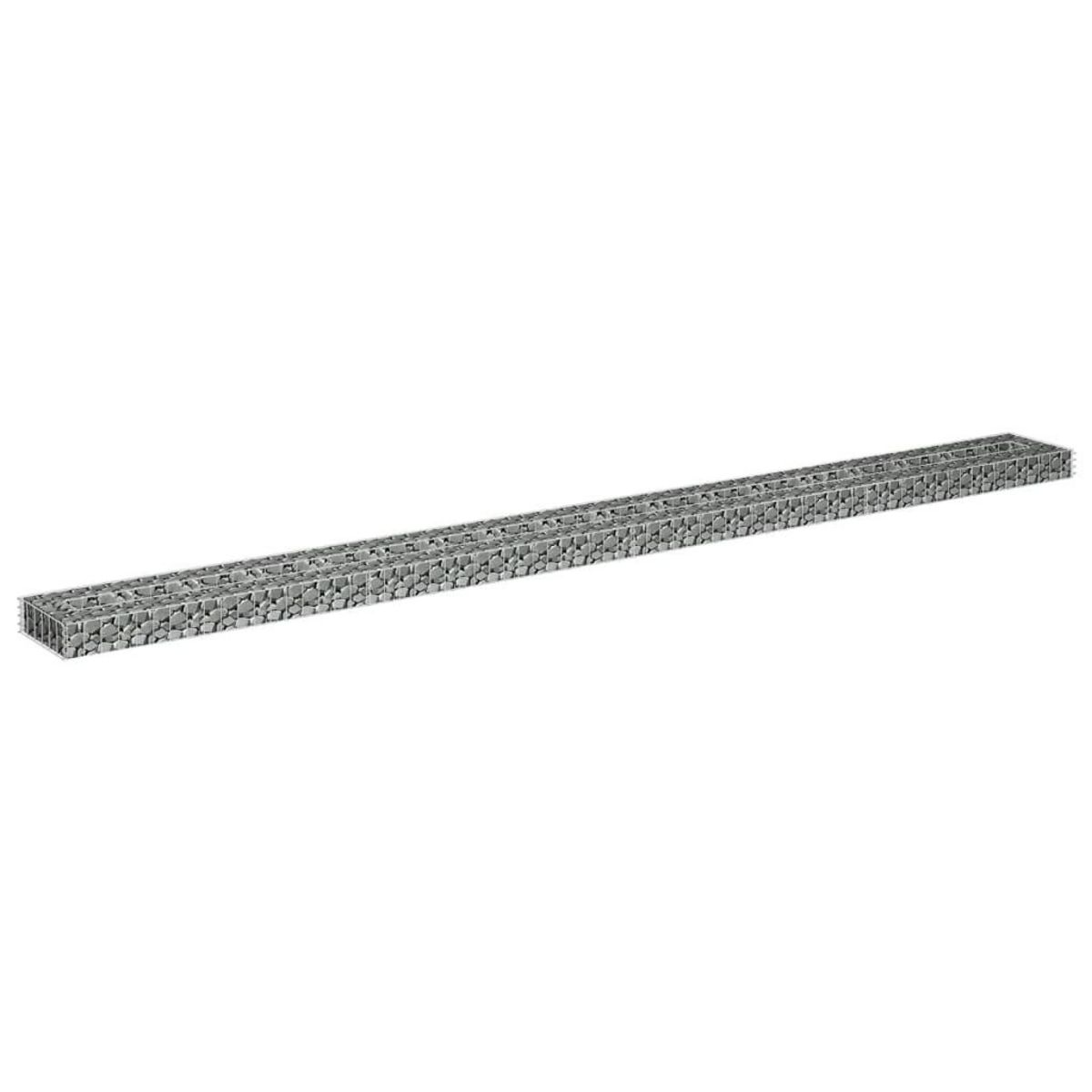 VIDAXL Lit sureleve a gabion Acier galvanise 360x30x10 cm