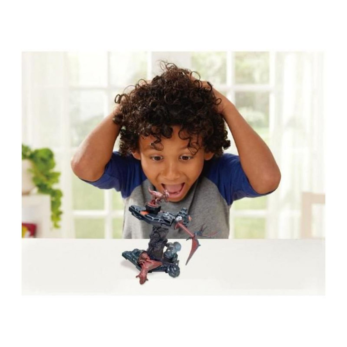 EPOCH Jeu d'Équilibre - EPOCH GAMES - Jurassic World Volcano Quake - Dinosaures sur Plateforme, Dernier en Place Gagne !