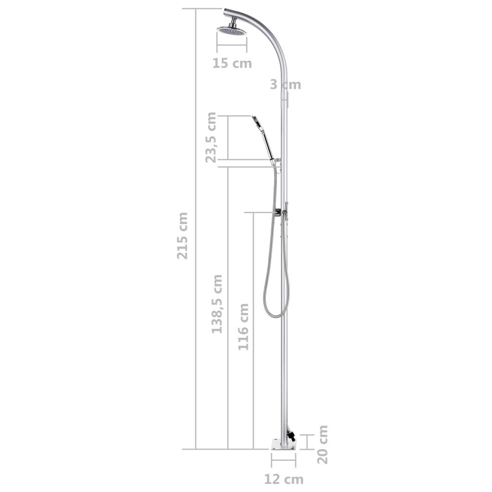 Voir la diapositive 6 : VIDAXL Douche de jardin avec base marron 220 cm Aluminium