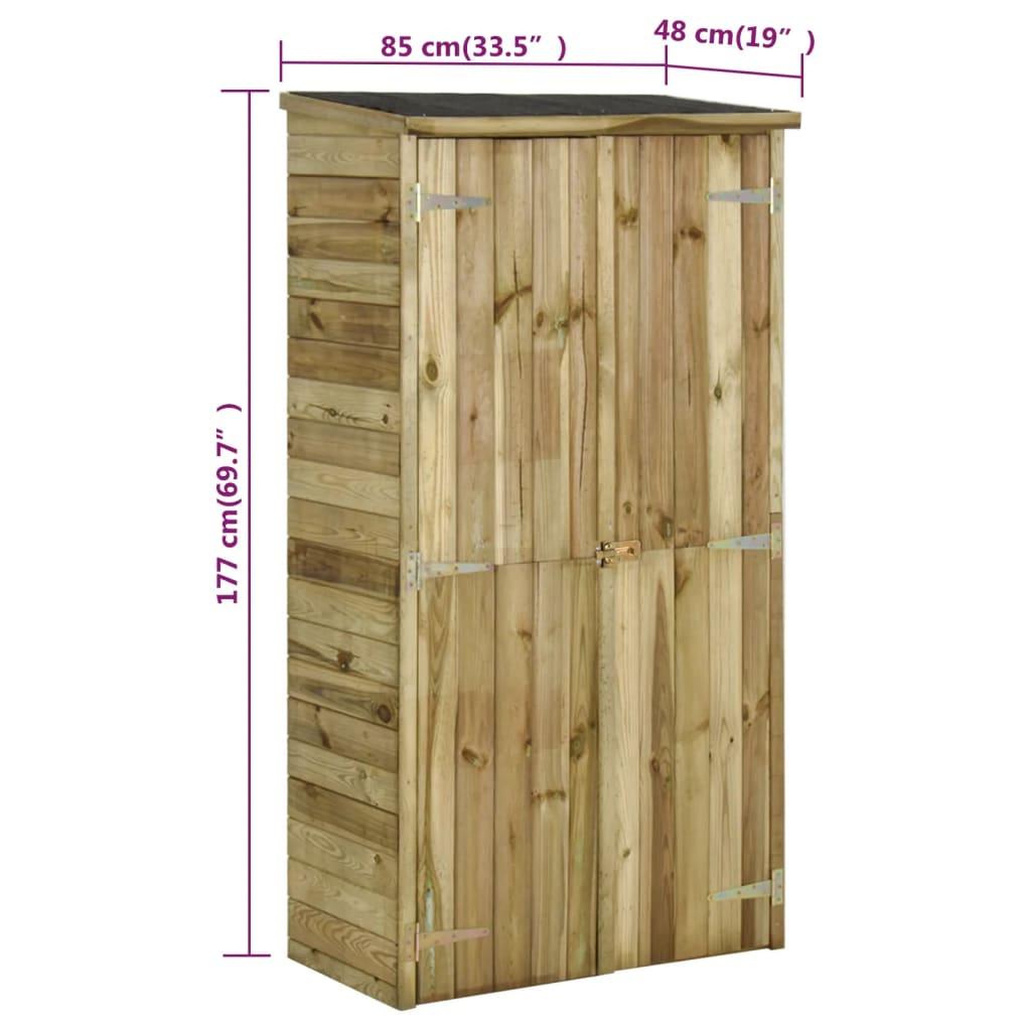 Voir la diapositive 6 : VIDAXL Abri a outils pour jardin Pin 85x48x177 cm