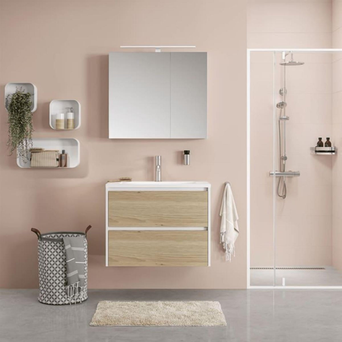 SEALSKIN Sealskin Panier a linge Diamonds Gris 60 L 362302012