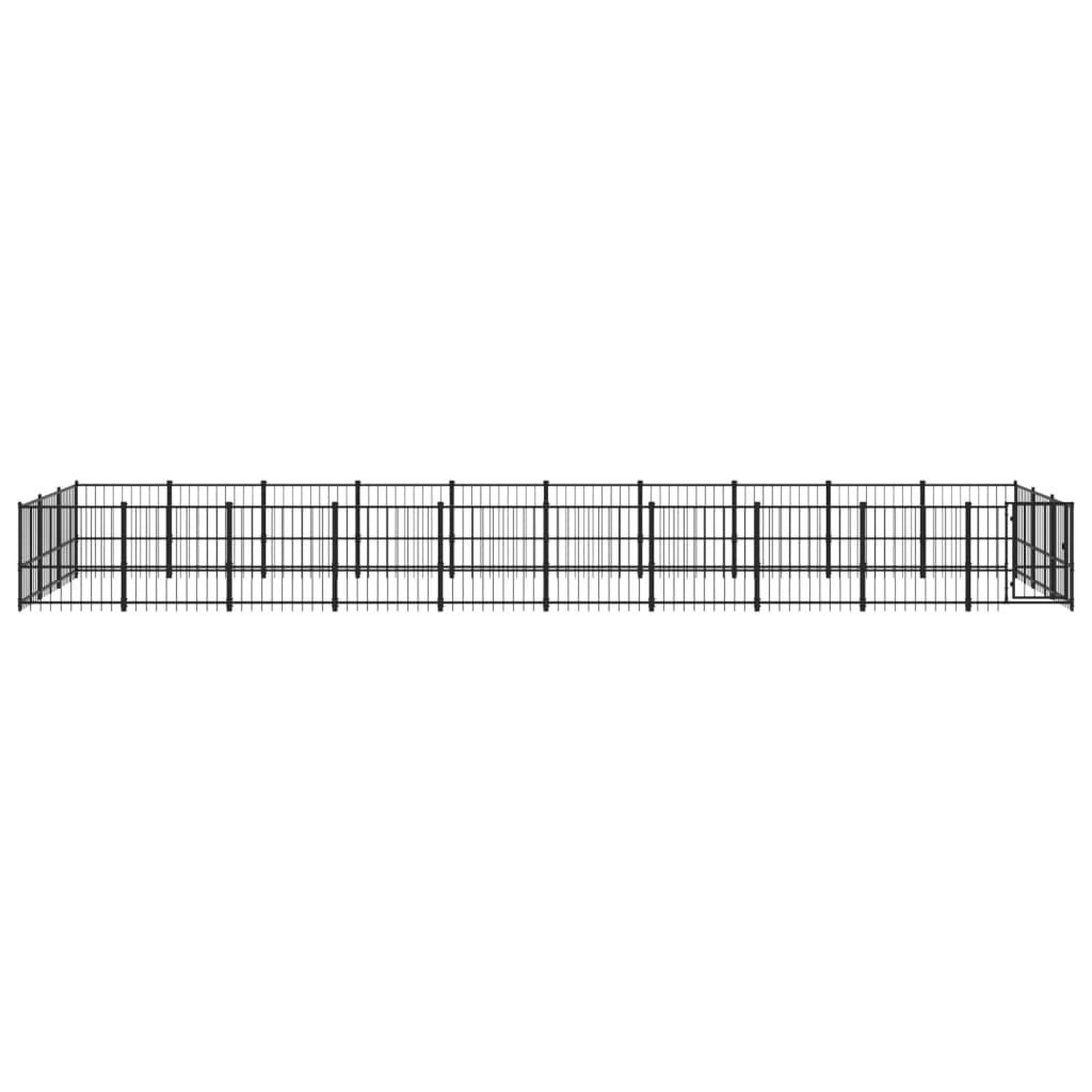 Voir la diapositive 3 : VIDAXL Chenil d'exterieur pour chiens Acier 28,23 m²