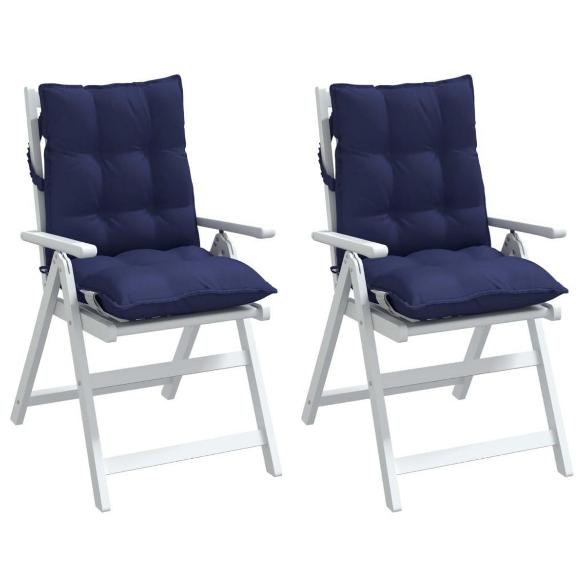 VIDAXL Coussins de chaise a dossier bas lot de 2 bleu marine