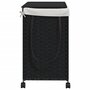 Voir la diapositive 5 : VIDAXL Panier a linge avec roulettes noir 60x35x60,5 cm resine tressee