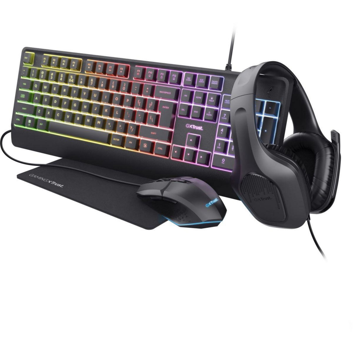 Trust Clavier gamer sans fil Pack gaming QUADROX