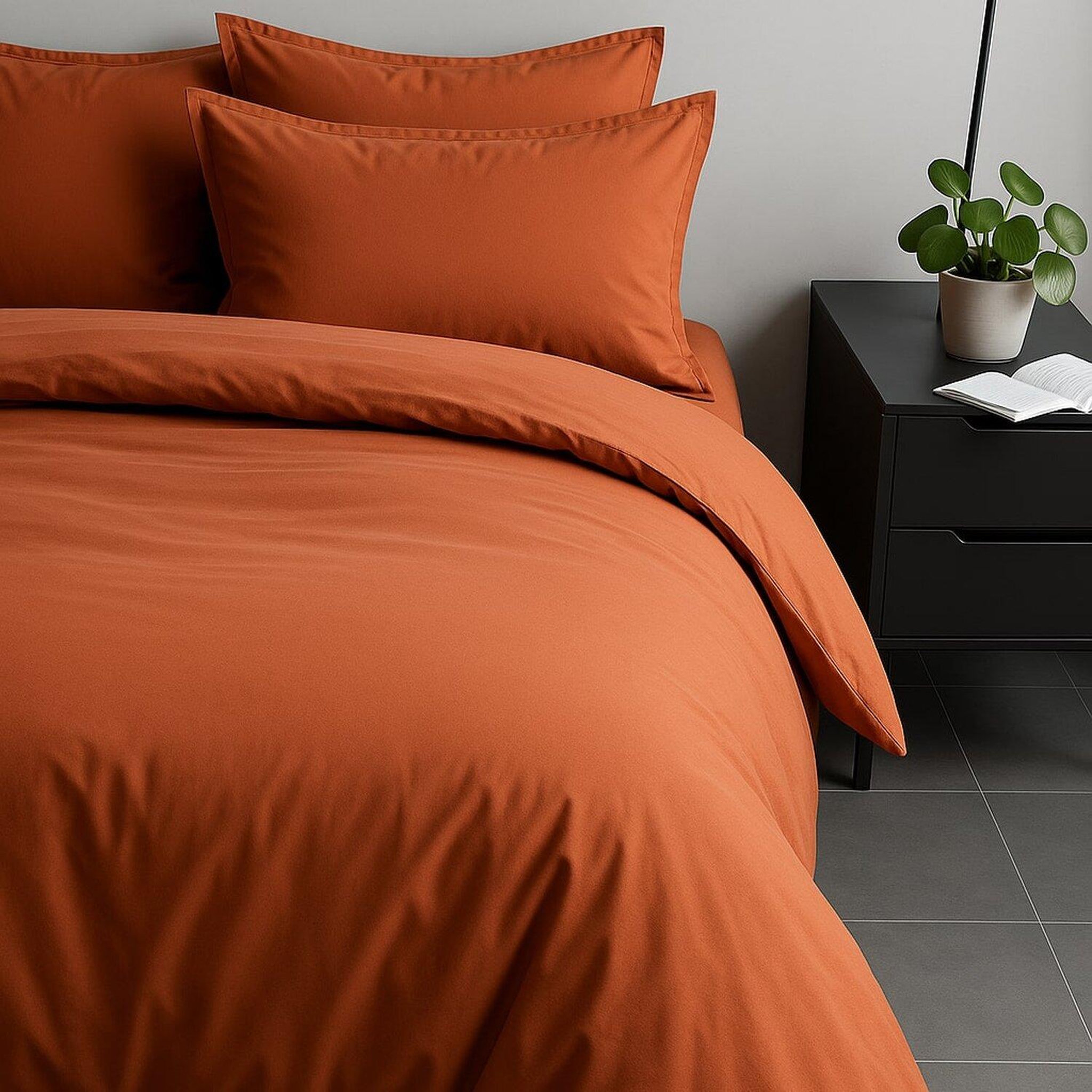 Voir la diapositive 2 : Home collection Parure housse de couette 100%satin de coton 70 fils