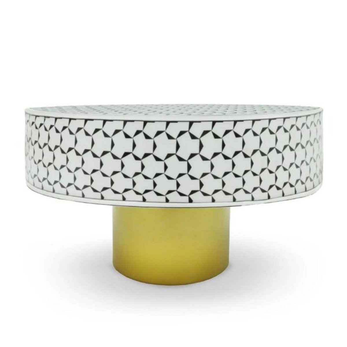 Paris Prix Table Basse Ronde  Géométrique  71cm Noir & Blanc