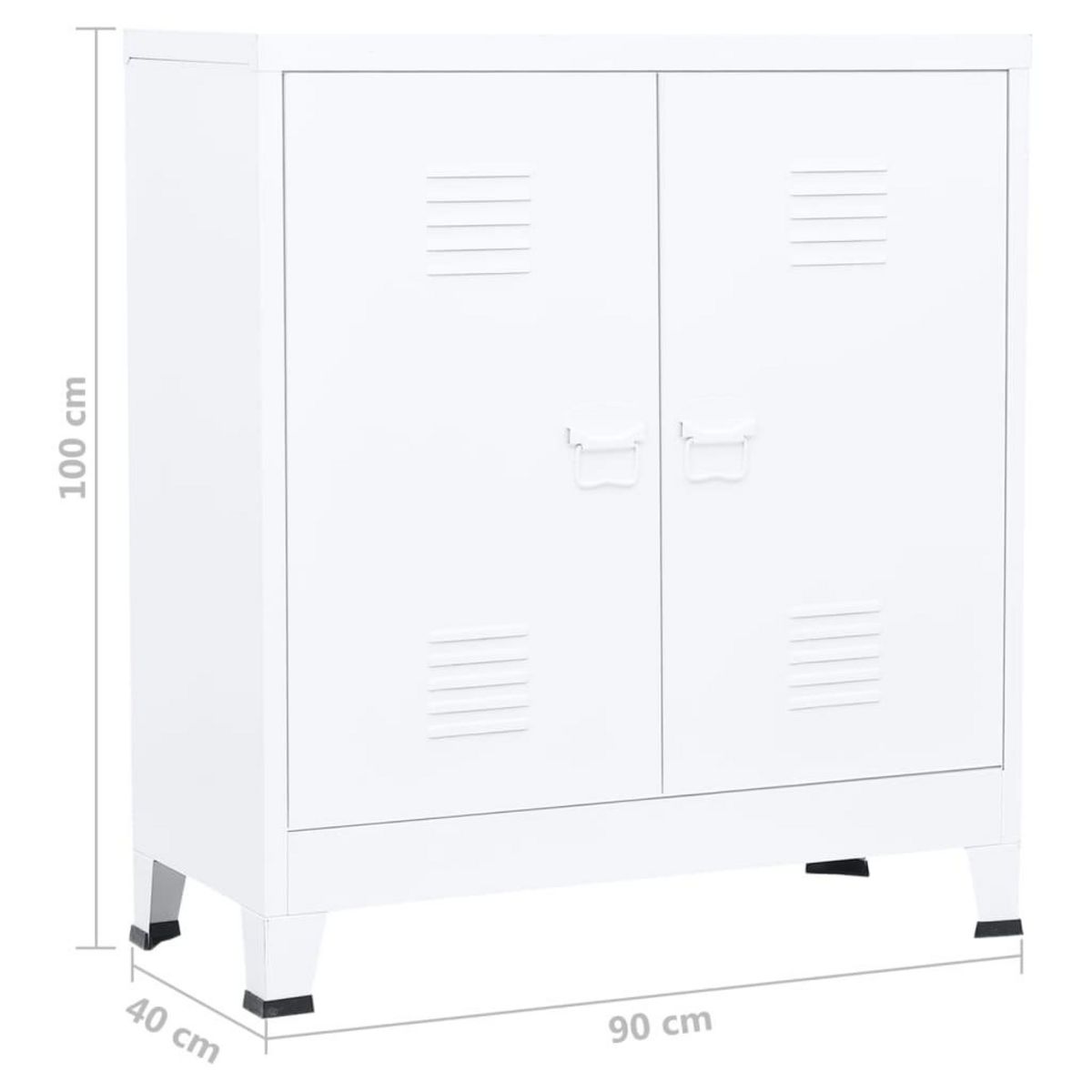 VIDAXL Coffre de rangement industriel Blanc 90x40x100 cm Acier