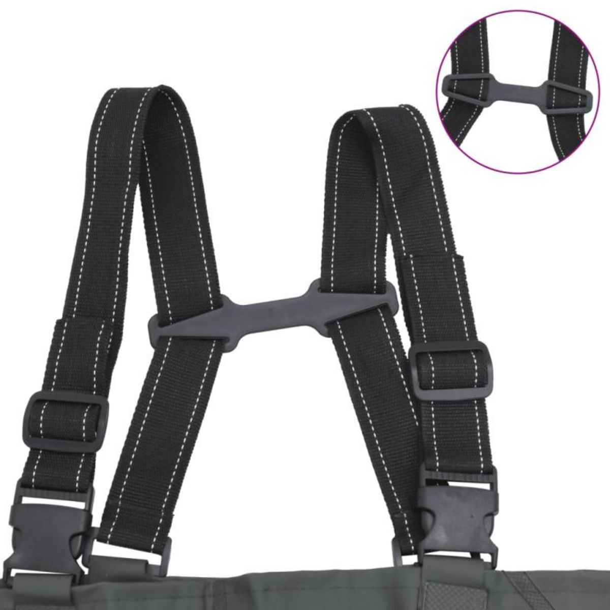 VIDAXL Cuissardes avec bottes et ceinture vert foncé taille 45