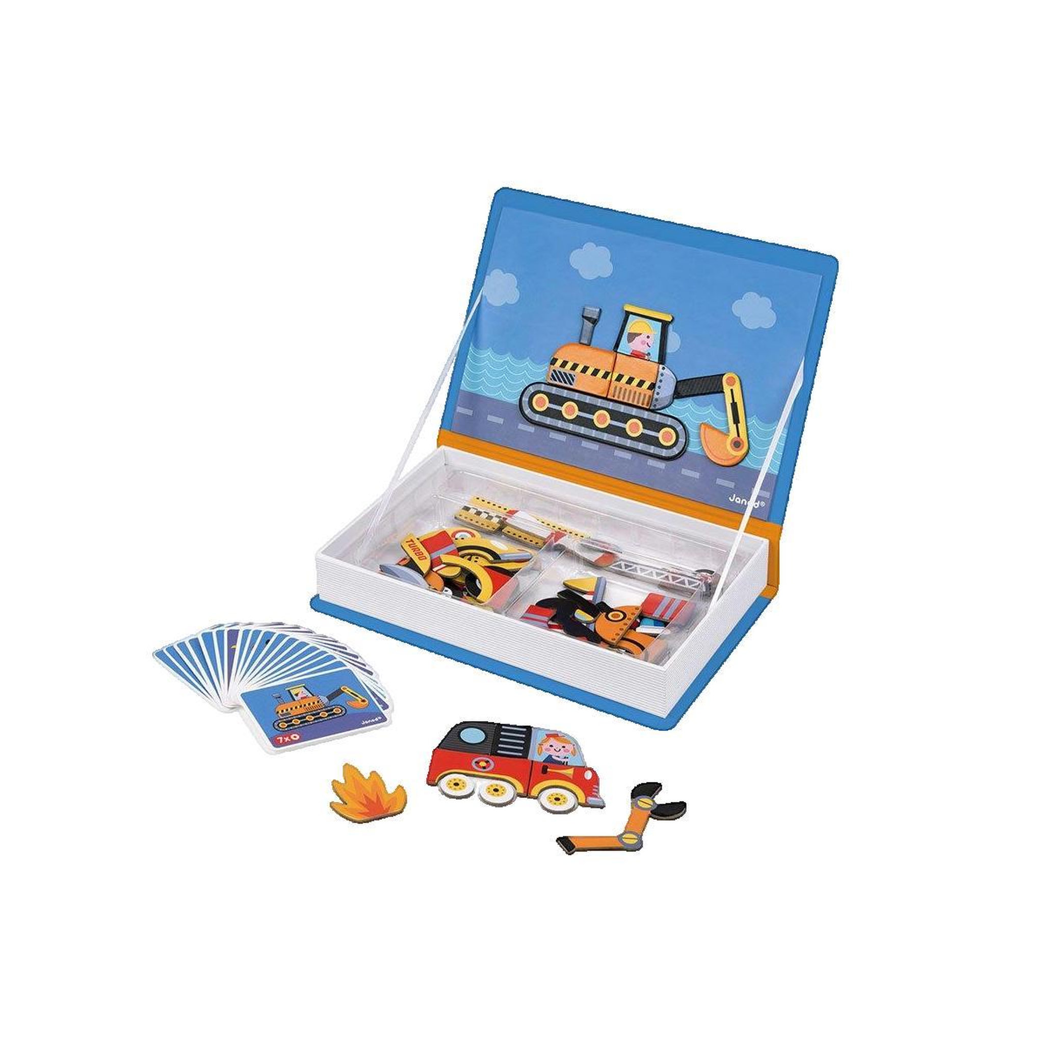 Voir la diapositive 2 : Juratoys-Janod Jeu magnetique - MagnetiBook Bolides
