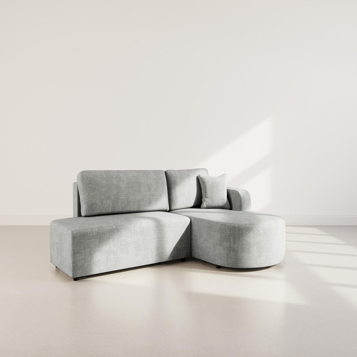 BEST MOBILIER Miro - canapé d'angle droit 4 places convertible avec coffre en velours texturé