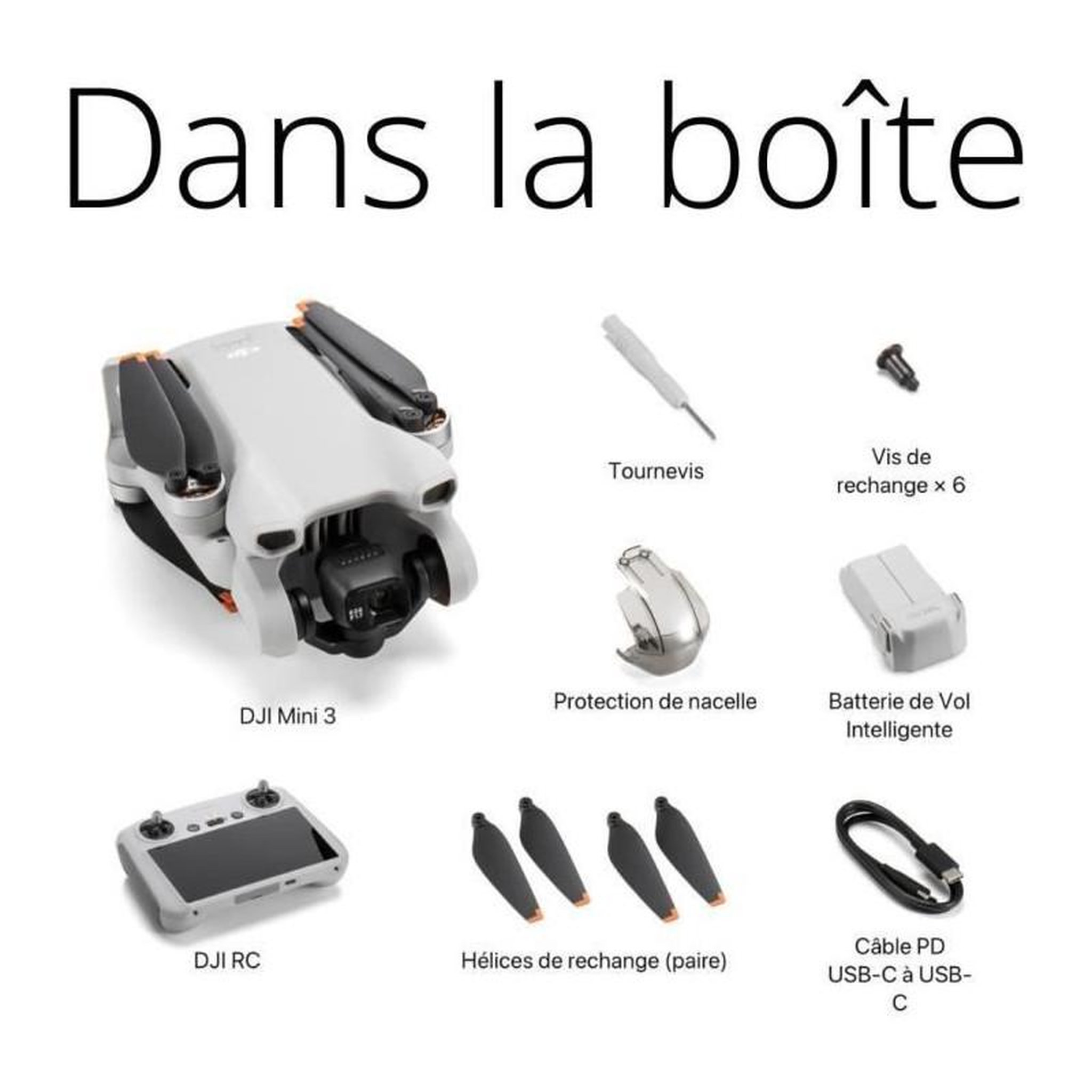 Voir la diapositive 3 : DJI Mini drone caméra DJI Mini 3 (DJI RC) - léger et pliable avec vidéo 4K HDR, temps de vol de 38 minutes, Prise verticale r