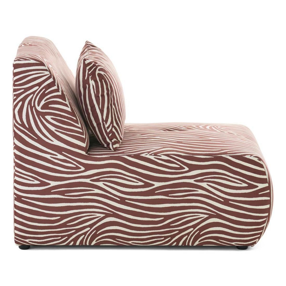 LISA DESIGN Onyx - fauteuil sans accoudoirs zèbre en velours