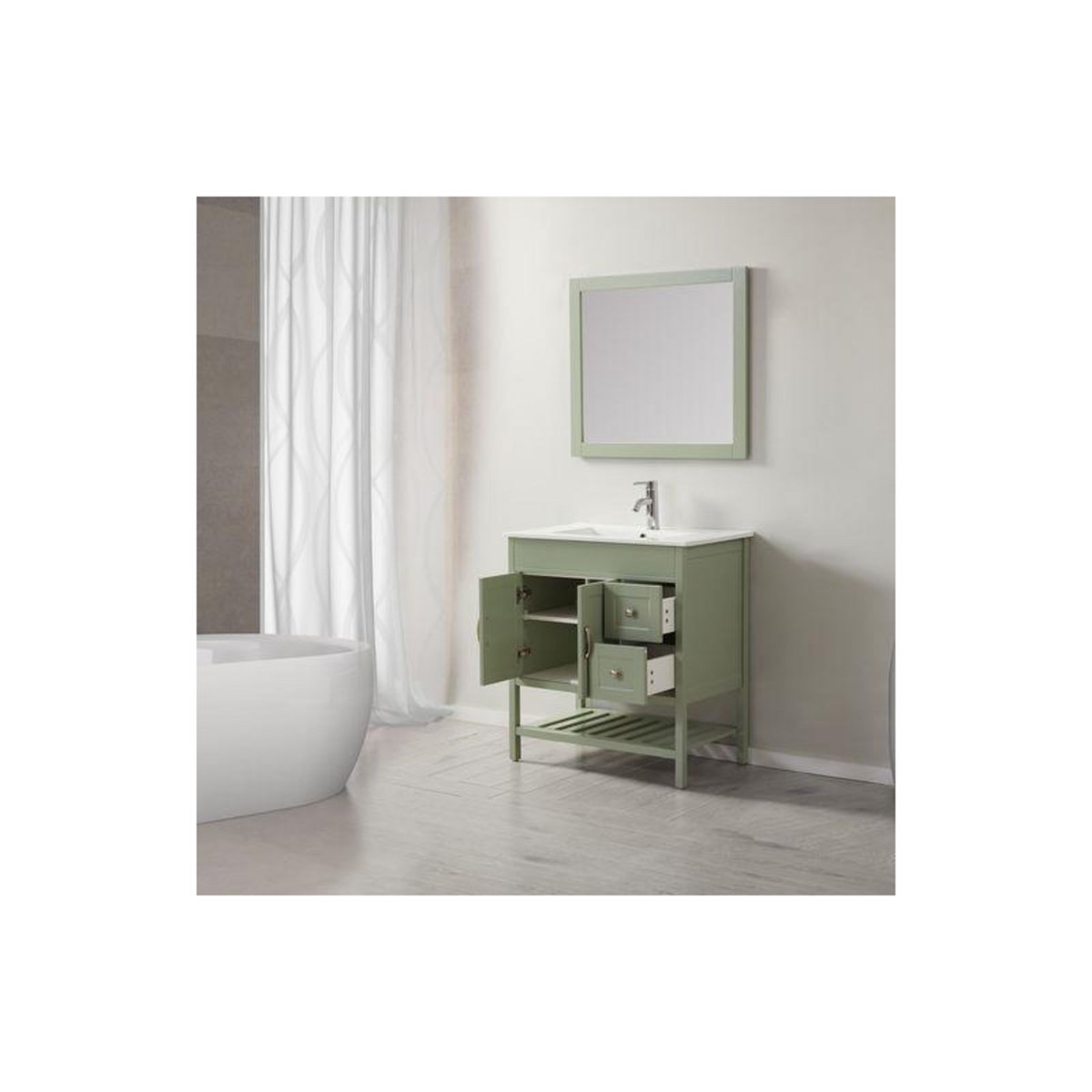 WILSA Ensemble de salle de bain vert 78,3 cm