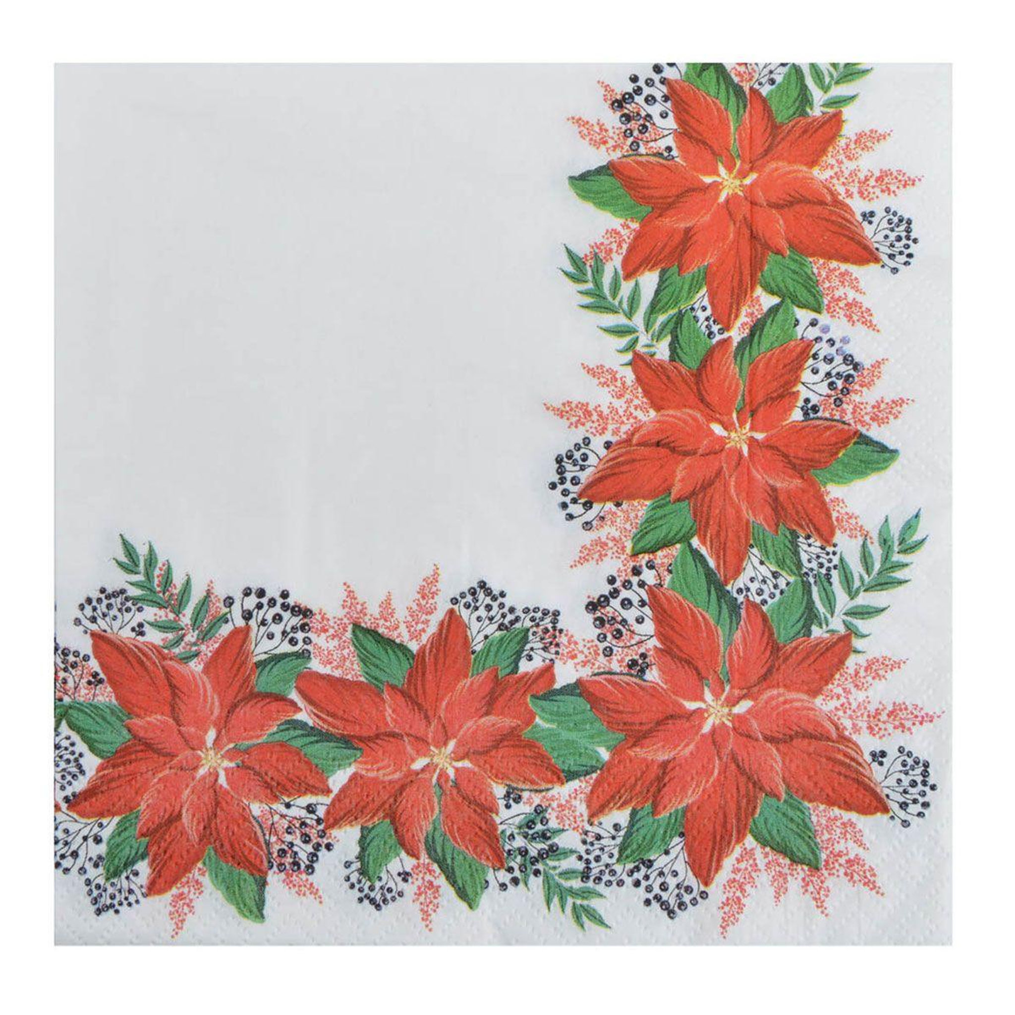 HOMEA Lot de 20 serviettes en papier  tracy  33x33cm blanc