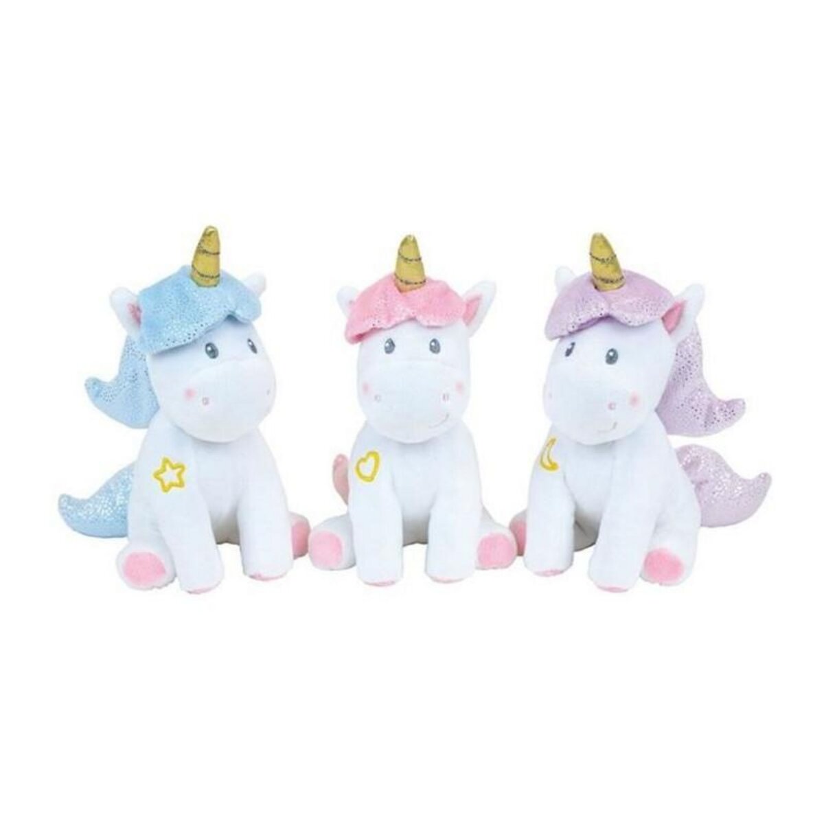 Fun House Lot Vaisselle Licorne pour Enfant - FUN HOUSE - 006319 - 2 Assiettes, 2 Sets de Couverts et 1 Peluche Douce