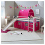 Voir la diapositive 2 : HomeStyle4U Lit toboggan  - avec rideaux et tunnel rose
