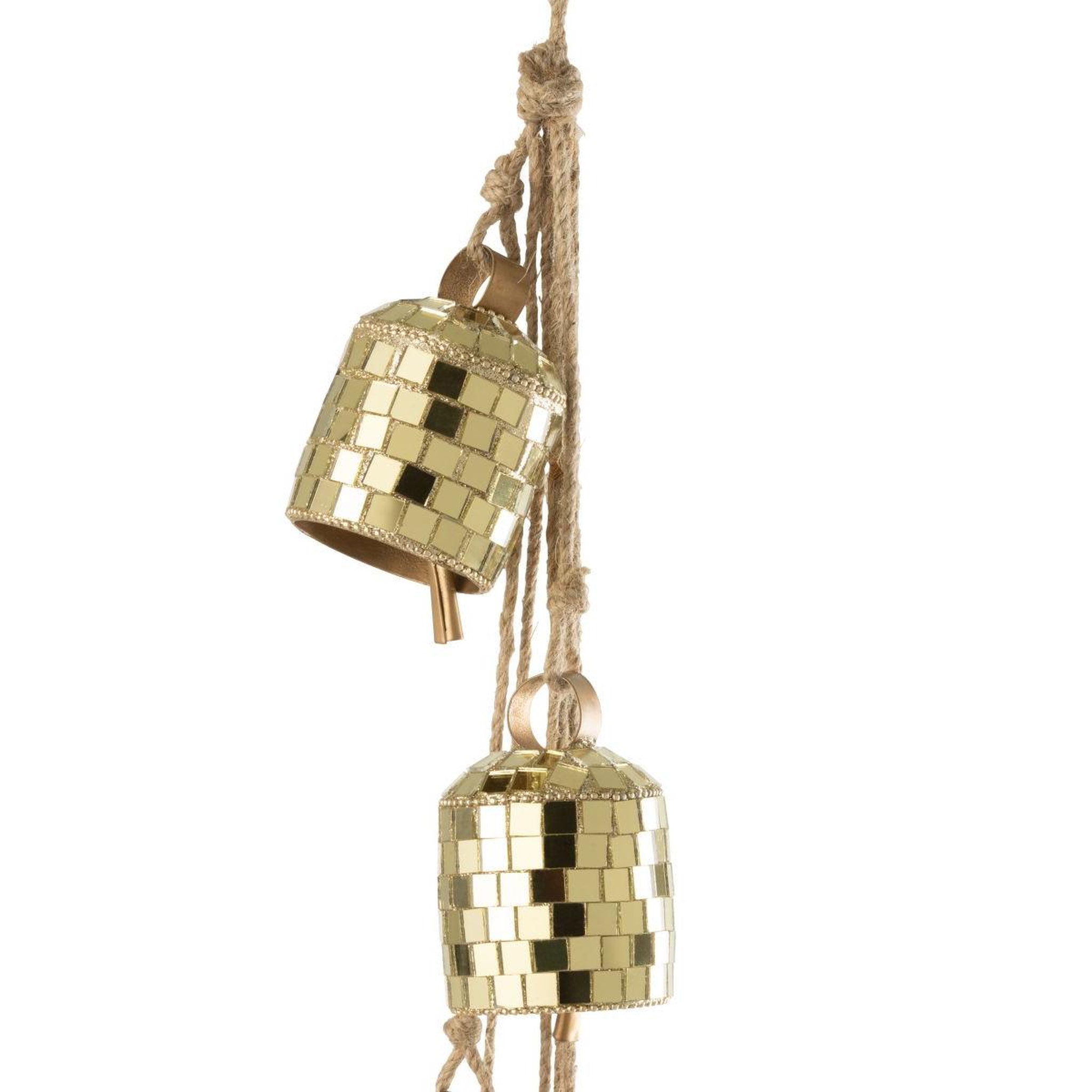 Voir la diapositive 2 : J-LINE Suspension de noël  7 cloches  45cm doré