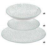  Service d'assiettes 18 pièces vert porcelaine