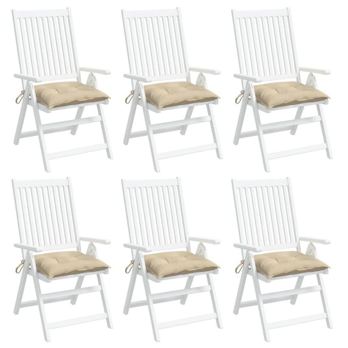 VIDAXL Coussins de palette lot de 6 beige 50x50x7 cm tissu oxford