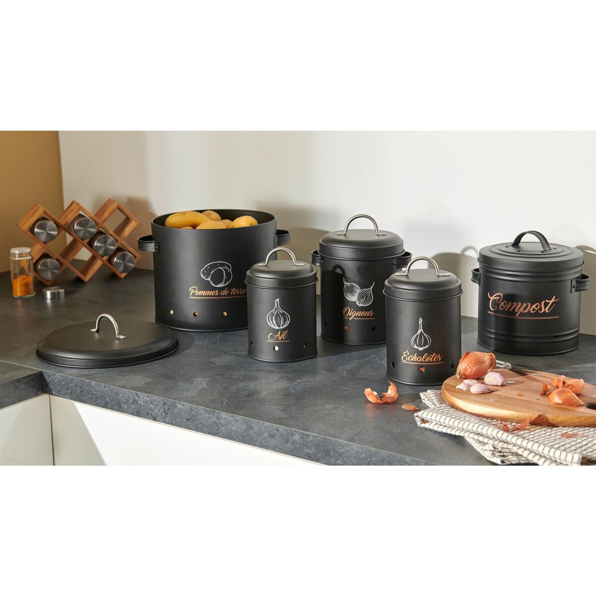 Boite de conservation pomme de terre 22.5 x 17.6 cm  