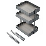 EMUCA SRL Chariot extractible Harmony avec fermeture à amortie -  Module largeur 400mm hauteur 800mm -  Acier et Bois -  Gris anthracite