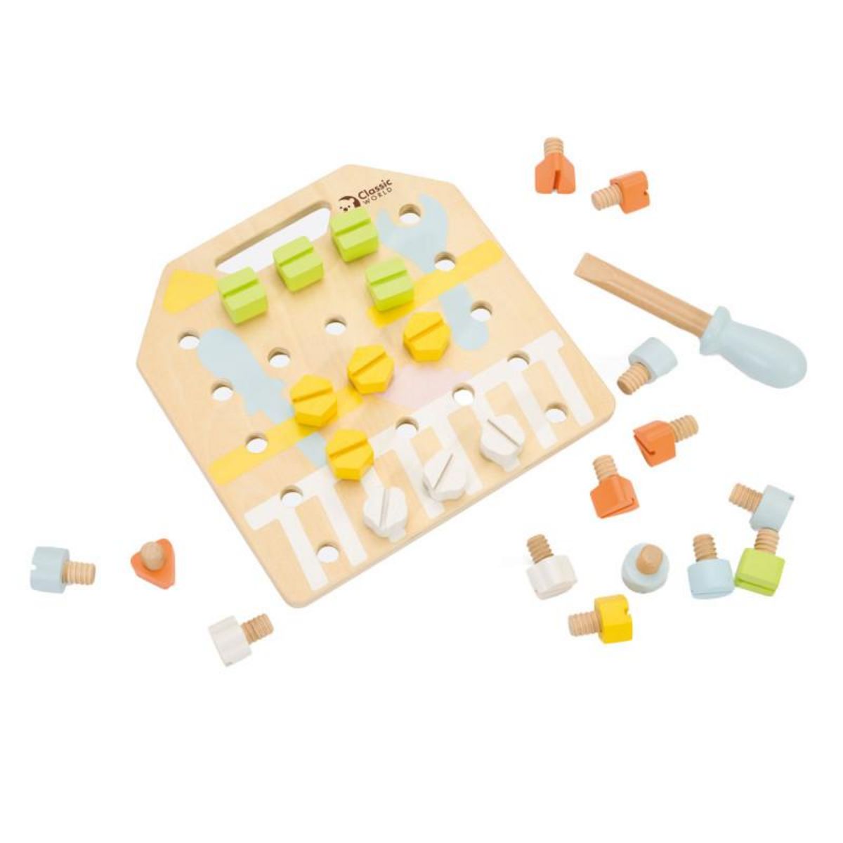CLASSIC WORLD Classic World Wooden Screwboard Coordination Game, 27pcs. 20180
