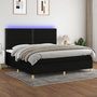 Voir la diapositive 1 : VIDAXL Sommier a lattes de lit et matelas et LED Noir 200x200 cm Tissu
