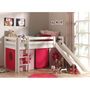 Voir la diapositive 2 : Paris Prix Lit Enfant Avec Toboggan  Pino Flower  90x200cm Blanc