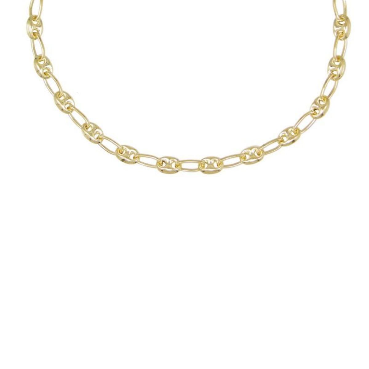 L'ATELIER D'AZUR Collier Grain de Café Or Jaune - Homme ou Femme - 60cm