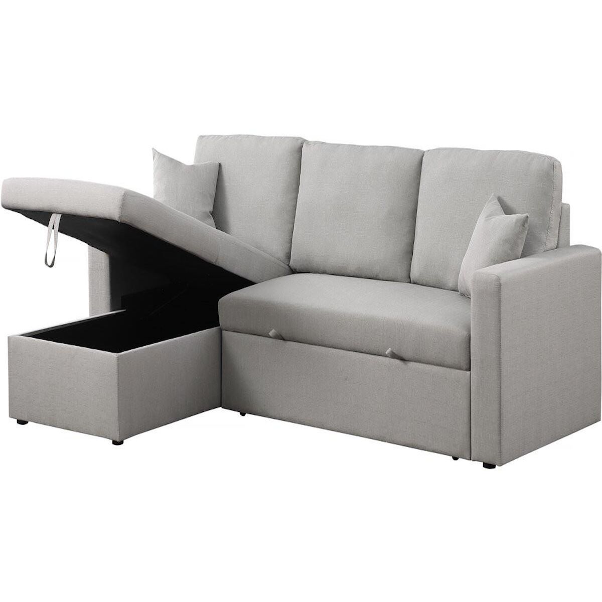 Habitat et Jardin Canapé d'angle convertible/ réversible avec coffre  Alain  - 3 places - Gris clair