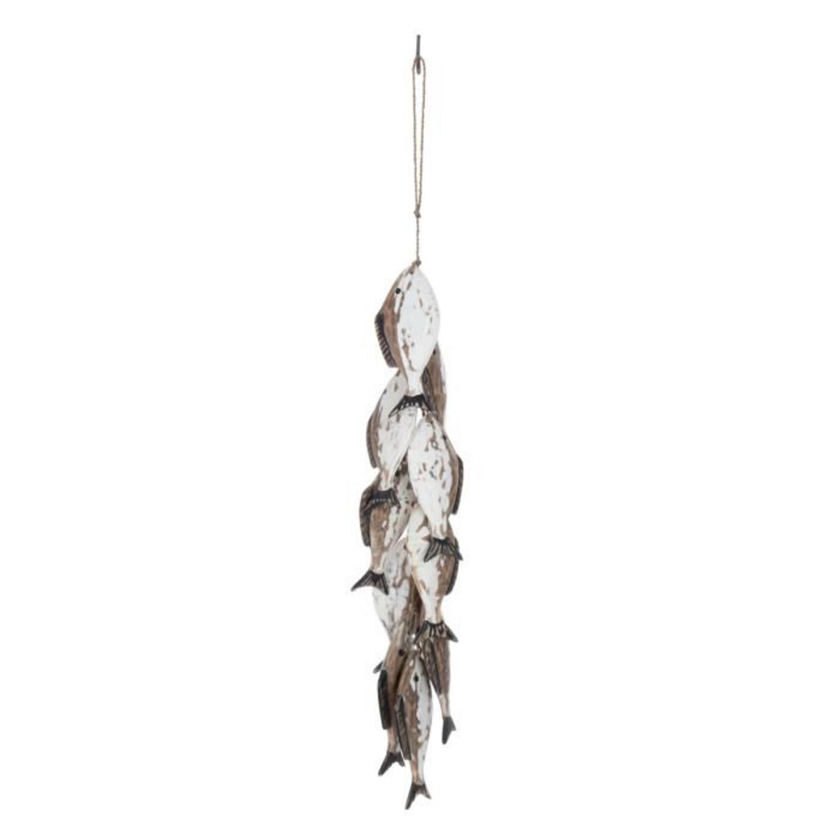 Paris Prix Suspension Déco  Banc de 8 Poissons  68cm Marron