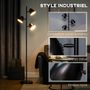 Voir la diapositive 4 : HOMCOM Lampadaire design industriel 3 ampoules max. 40 W abats-jours orientables acier noir