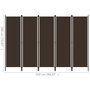 Voir la diapositive 6 : VIDAXL Cloison de separation 5 panneaux Marron 250x180 cm