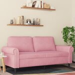 VIDAXL Canape a 2 places Rose 140 cm Velours