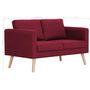 Voir la diapositive 6 : VIDAXL Canape a 2 places tissu rouge bordeaux