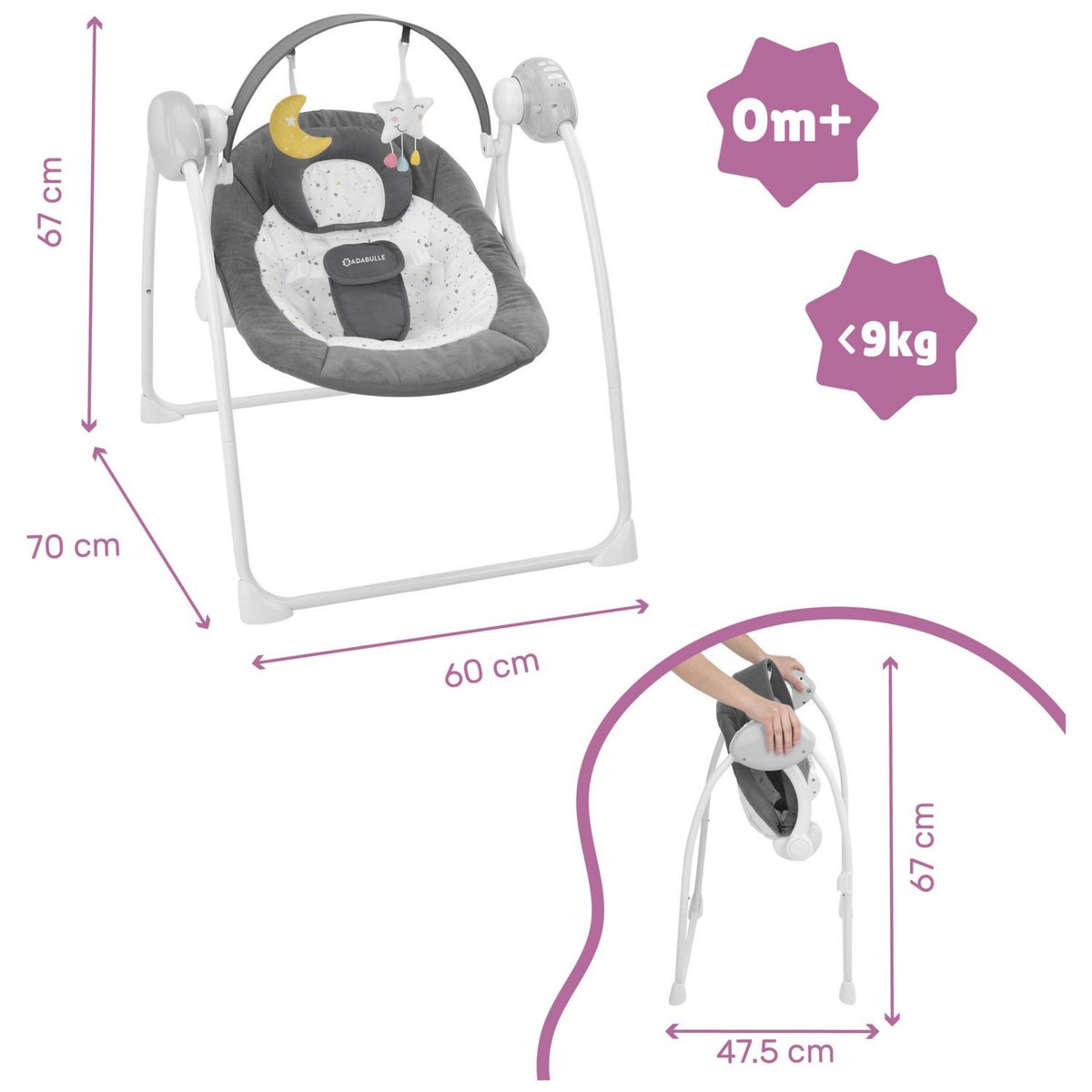 BADABULLE Balancelle confort multifonctions Moonlight 