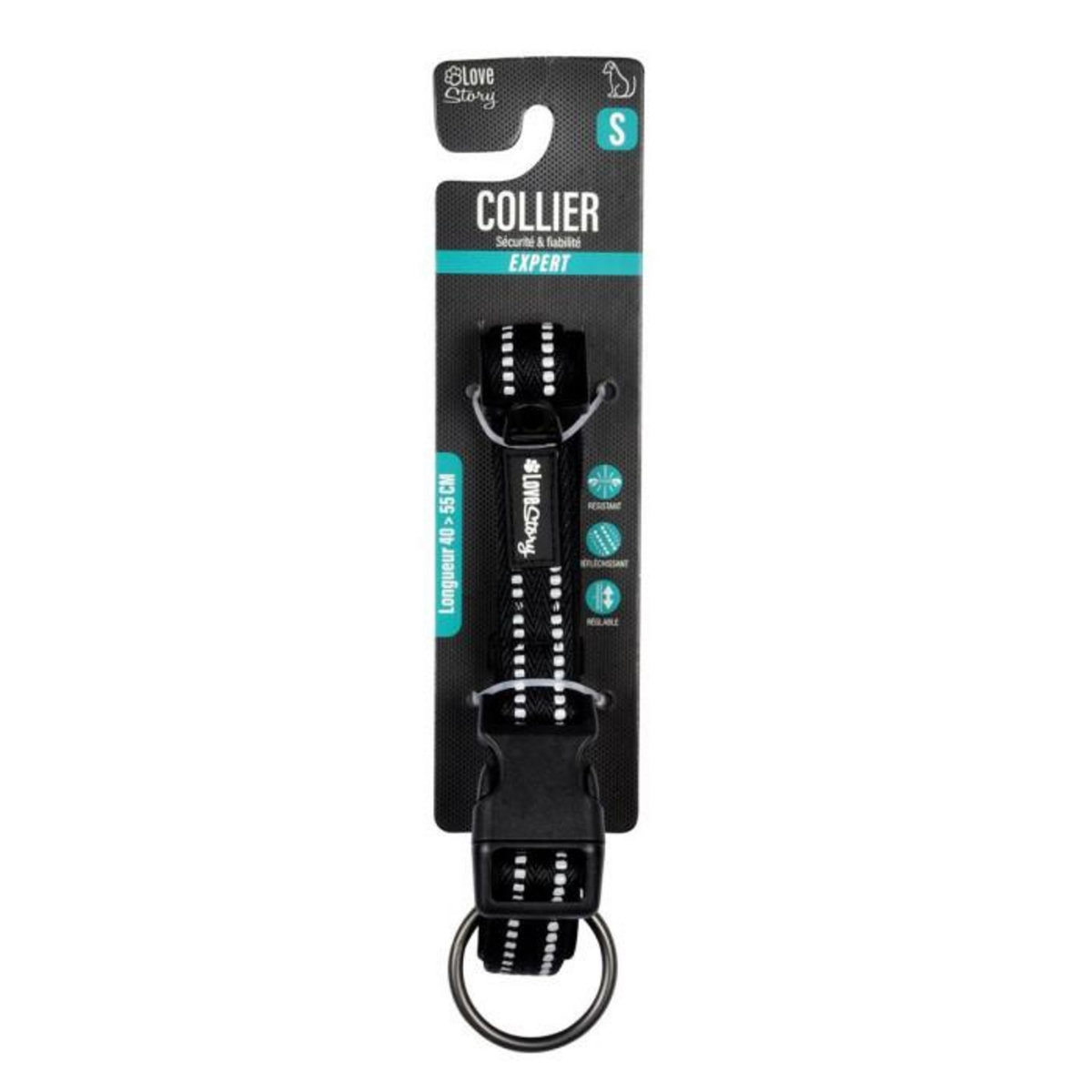 Paris Prix Collier pour Animaux  Expert Réglable  55cm Noir