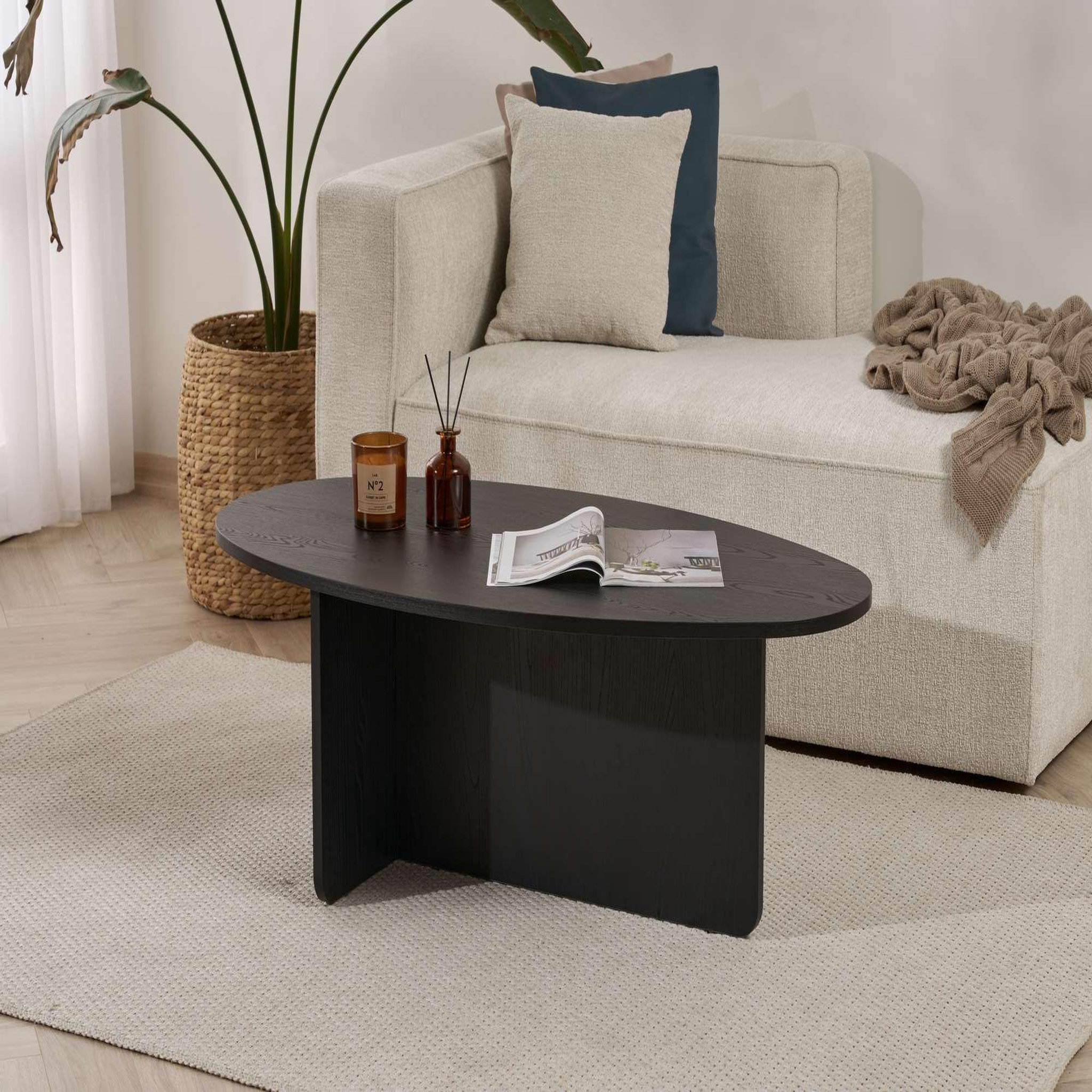 Voir la diapositive 2 : Habitat et Jardin Table basse en bois  orba  - 120 x 65 x 40 cm - bois noir